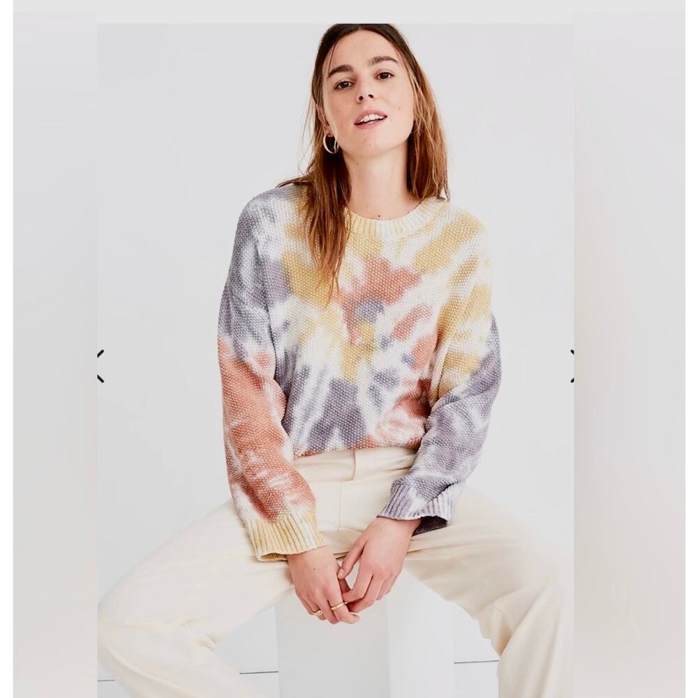 Madewell Rainbow Tie-Dye Westford Pullover Sweater Size Small - Picture 8 of 8